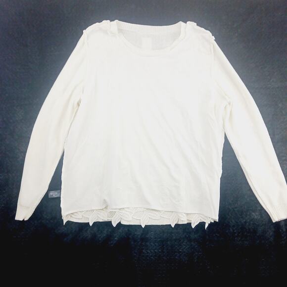 Sweater Size 18-20 Lace White Fairycore Romantic Quiet Luxury Classic Chic NWT - Picture 11 of 16